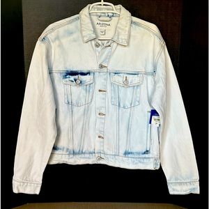 NWT Arizona Jean Co Blue Jean Jacket ~ Extreme Bleached~ Mens Size Small ~ NEW